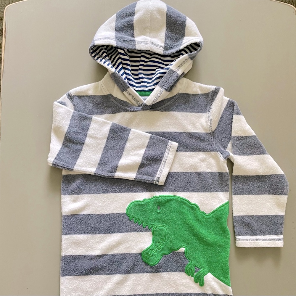 MINI BODEN Dino Toweling Throw-On Cover Up- 7-8Yrs